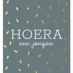 Wenskaart Hoera een jongen
